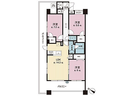 3LDK 間取り