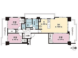 サン・ステージ緑園都市東の街9番館 3LDKの間取図画像