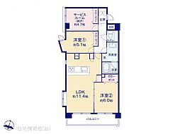 サングレイス洋光台 2LDKの間取図画像