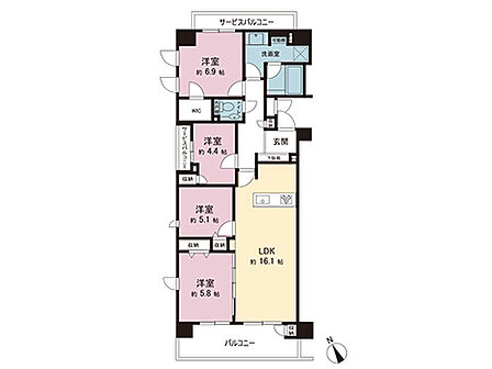 間取図です。図面と異なる場合は現況を優先させていただきます。