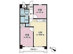 レヂオンス武蔵野台 1SLDKの間取図画像