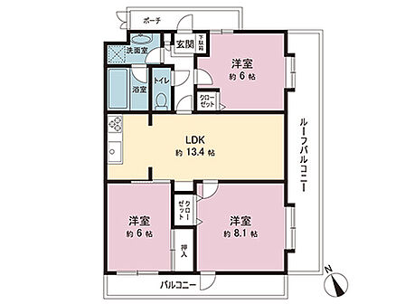 3LDK 間取り