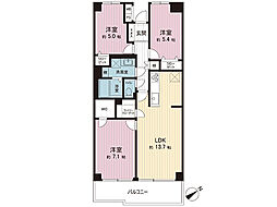 川越旭町ビューハイツ 3LDKの間取図画像