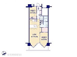 レーベングランヒルズ朝霞台 2LDKの間取図画像