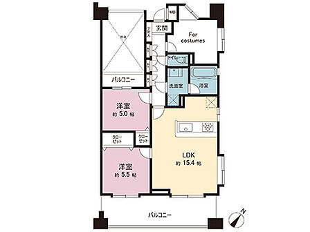 2LDK 間取り