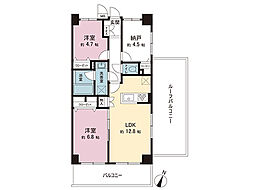 セレネ北小金2 2SLDKの間取図画像