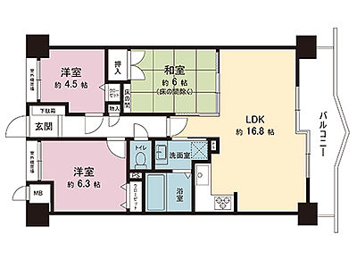 間取り：間取図です。図面と異なる場合は現況を優先させていただきます。