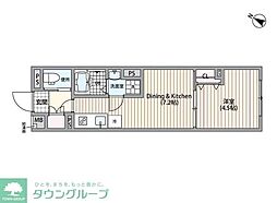 エルファーロ中野富士見町 2階1DKの間取り