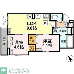 仮）D-room北新宿三丁目 303 3階2LDKの間取り