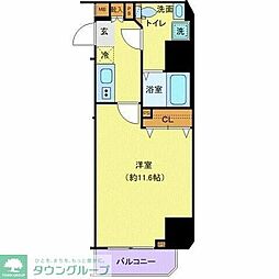 ジェノヴィア渋谷笹塚スカイガーデン 1Kの間取図画像