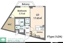 Alivis新江古田 2階1LDKの間取り
