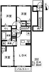 (仮称)西東京市中町新築 2階3LDKの間取り