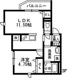 アピス赤羽 1階1LDKの間取り