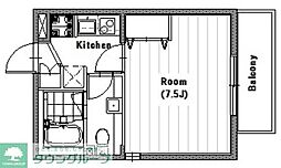 セルベコート野方 1階1Kの間取り