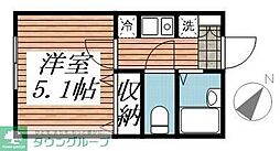 クレセント中野 3階1Kの間取り