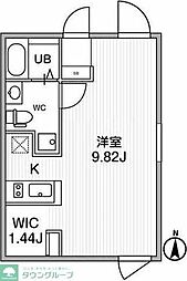 ＦＬＵＦＦＹ落合南長崎(フラッフィーオチアイミナミナガサキ) 2階ワンルームの間取り