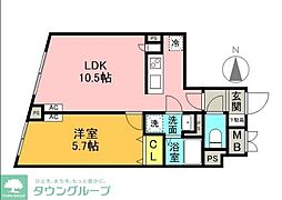 Ｇ．Ｔ．Ａ．　中野坂上 4階1LDKの間取り