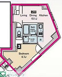 西武池袋線 東長崎駅 徒歩8分の賃貸マンション 2階1LDKの間取り