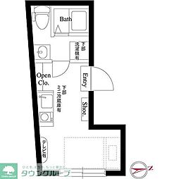 アズ信濃町レジデンス 2階ワンルームの間取り