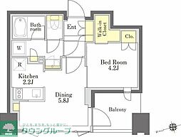 JR山手線 新大久保駅 徒歩6分の賃貸マンション 3階1DKの間取り