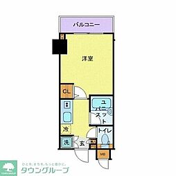 パークウェル曙橋駅前 8階1Kの間取り