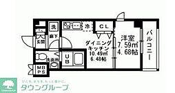 エムエー武蔵関 3階1DKの間取り