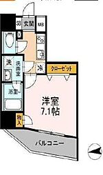 Aoiレジデンス早稲田 7階1Kの間取り