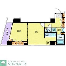 エルミタージュ代田橋 4階1DKの間取り