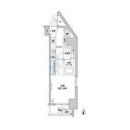 パークキューブ西新宿 12階1Kの間取り