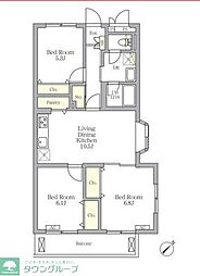 メゾンカルム中落合Ｎｏｒｔｈ 2階3LDKの間取り