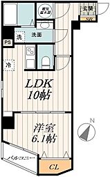 田澤ＢＬ西新宿 5階1LDKの間取り
