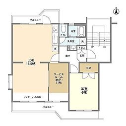 市ヶ谷加賀町アパートＨ棟 1階1SLDKの間取り