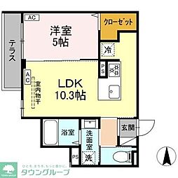 セレスティア中野上高田 1LDKの間取図画像
