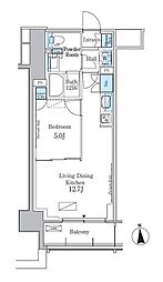 パークアクシス新宿百人町 1LDKの間取図画像