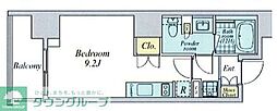 クレストコート中野 ワンルームの間取図画像