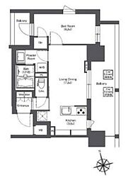 LIBRGRANT西新宿WEST 1LDKの間取図画像