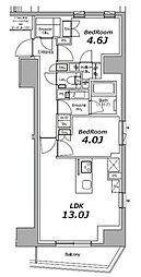ザ・パークハビオ中野新橋 2LDKの間取図画像