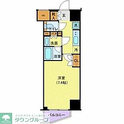 ジェノヴィア新宿早稲田グリーンヴェール 1Kの間取図画像