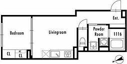 GRANPASEO市谷仲之町 1LDKの間取図画像