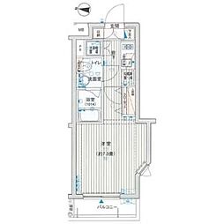 プレール・ドゥーク西新宿2 1Kの間取図画像