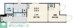 MUVA YOYOGI 1DKの間取図画像