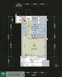 プレサンス本駒込アカデミア ワンルームの間取図画像