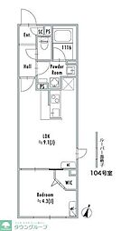 中野区鷺宮3丁目マンション 1DKの間取図画像