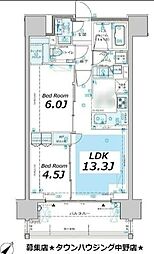 ディームス渋谷本町 2LDKの間取図画像