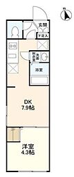 ウェルスクエアイズム中野坂上 1LDKの間取図画像