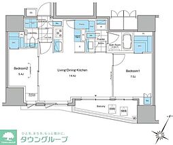ルフォンプログレ北新宿 2LDKの間取図画像