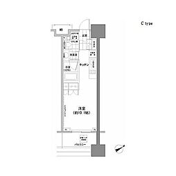 パークハビオ西新宿 ワンルームの間取図画像
