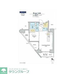 PROUDFLAT渋谷笹塚 1LDKの間取図画像