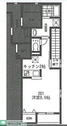 メアンダー ワンルームの間取図画像