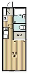 カプリーズ 1Kの間取図画像